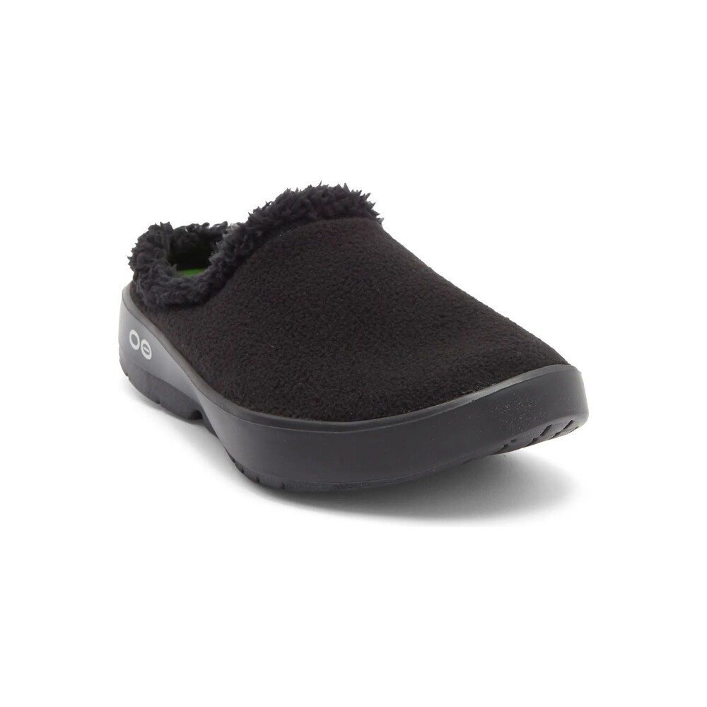 Oofos Men’s Oocoozie Fleece Clog Slipper size 11.5/ 44.5 NWT Black
